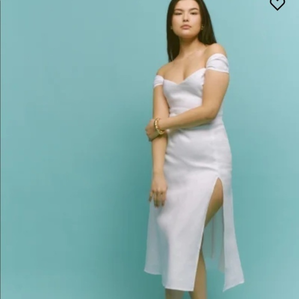 Reformation Bridgton Linen Dress in White *NEW*